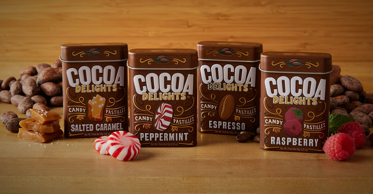 An array of Big Sky Cocoa mints