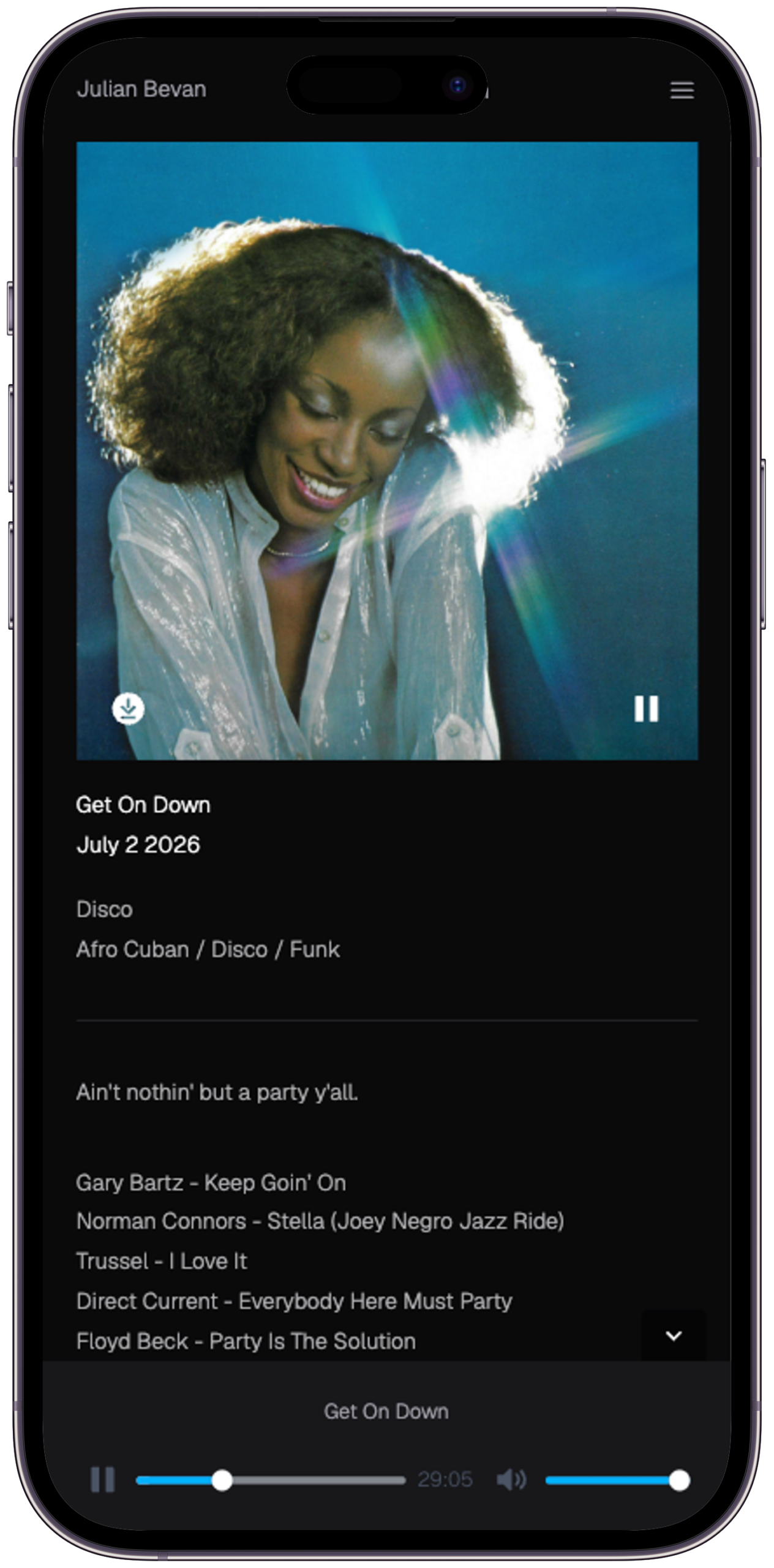 iphone mockup of a JB mix
